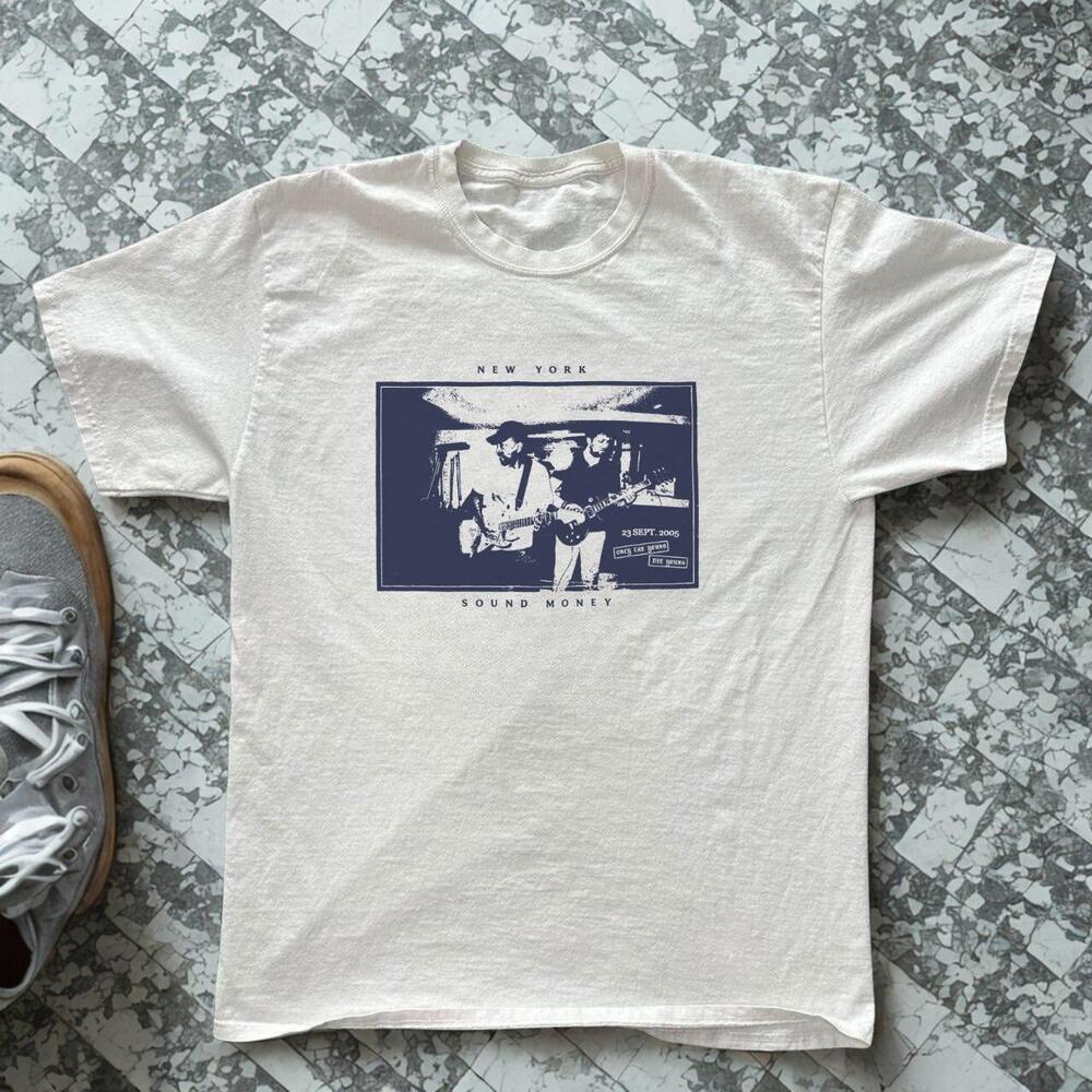 White And Blue New York Band Tee